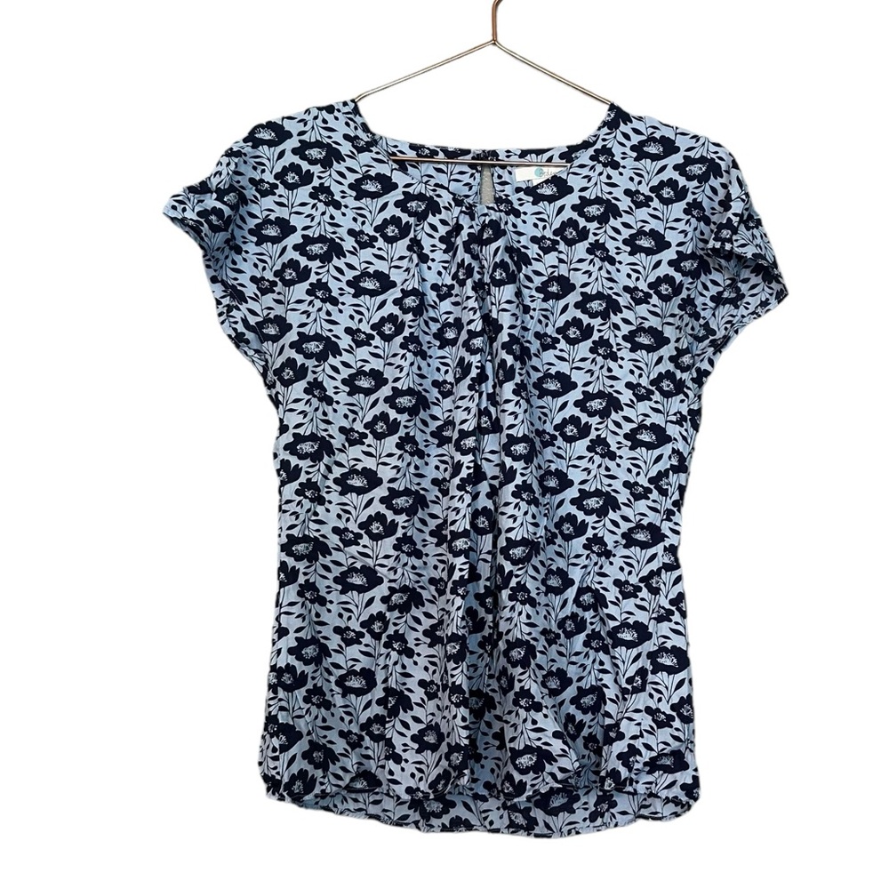 Boden Light Blue Floral Print Blouse